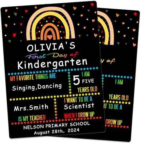 Fsaoor Kreidetafel für Kinder zum ersten und letzten Schultag, doppelseitig, 22,9 x 30,5 cm, mit Schild