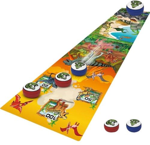 Tsffae Tisch-Curling-spielset, 1 Set Familienspaß-brettspiele, Shuffleboard-Pucks Matte Und 6 Curling-bällen Für Kinder Und Erwachsene, Reisen, Zuhause, Party