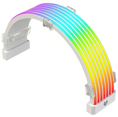 Fockety RGB-Stromverlängerungskabel-Set, 3-poliger ARGB-Anschluss, Aura Sync, RGB, MSI Mystic Light, 44 Lichtperlen, Einfache Installation, Silikonmaterial, 3,5 W Leistung