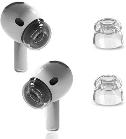 Ersatz-Ohrstöpsel für Airpods 3&4,mit Loch zur Geräuschreduzierung, TPE-Material rutschfest, Ersatz Ohrhörer Ohrstöpsel Softcover für Airpods 4 mit tragbarer Aufbewahrungsbox (White, M)