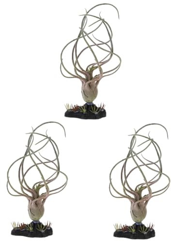Yardwe 3 Pièces Ornement De Plante De Reptile Branche d'arbre De Tortue Plante De Terrarium De Reptile s Amphibiennes Artificielles Fausses s pour ES Ornement De