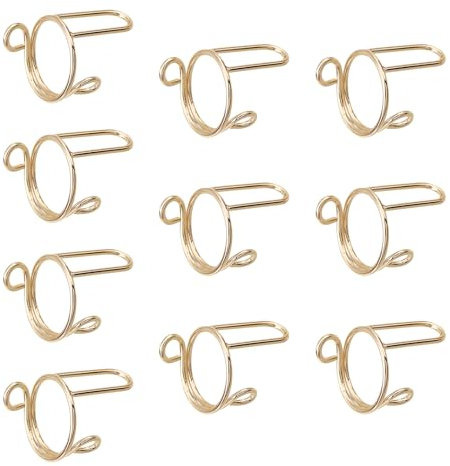 VARKAGE 10 Stück Verstellbare Fingernagel Ringe, Nail Rings, Größenverstellbare Fingernagelringe für Künstliche Nägel, Nagelkunst Dekoration (Gold)