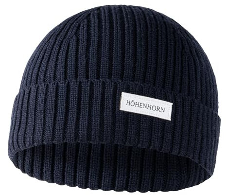 Höhenhorn Nordföhn Knitted Beanie Merinowolle Strickmütze Dunkelblau