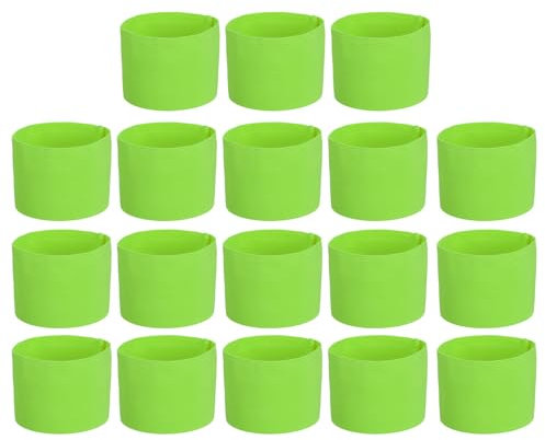 PATIKIL Fußball Kapitänsbinde, 18 Stück Kapitänsarmbänder für Fußball Elastische Kapitänsbinde Sport Kapitänsarmbänder für Jugendliche Erwachsene Fußballteamtraining Fluoreszierendes Grün