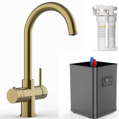 4 in 1 Brushed Gold Instant Boiling Water Kitchen Tap Reliable and Efficient