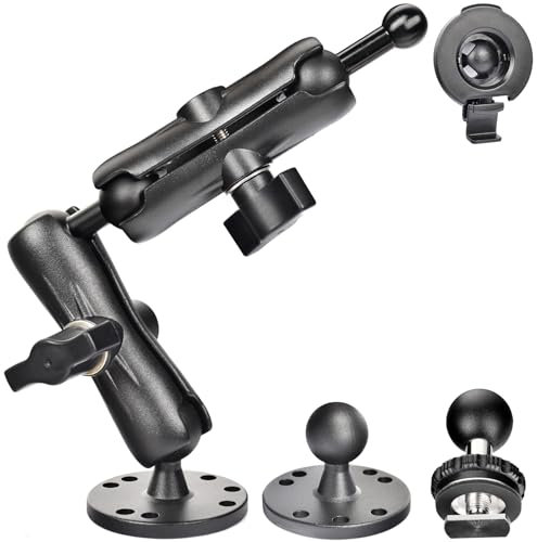 Aluminium-GPS-Halterung mit 25–17 mm Adapter für Garmin GPS mit 17 mm Buchse, 27,7 cm (10,9 Zoll) Doppelstab-Verlängerungsarm, AMPS-Standard für iPad & Striker 4 Fischfinder