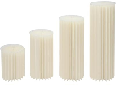 Qussse Hochzeit Karton Blumensäule Vasen, Faltbarer Zylinderförmige Blumenständer mit PVC-Platten Weiß Karton Blumenständer Dekoration für Hochzeit Party Garten, 4 Stück (40/60/80/100cm)