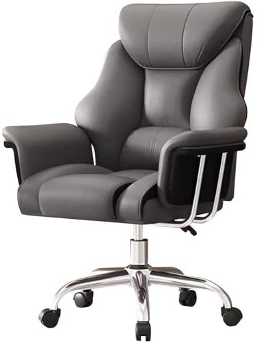 MESCXTY Business-Gaming-Stuhl, hohe Rückenlehne, bequeme Chefsessel, moderner Ledersessel, großer und hoher Drehstuhl mit Rollen, höhenverstellbar, B