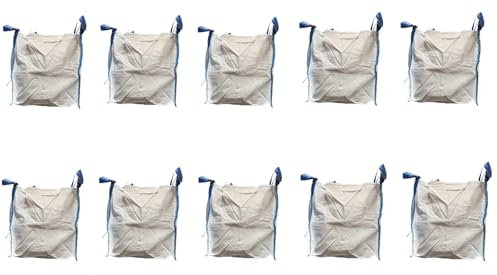 B teurobrecher - 10 Stück Big Bag 60x60x60cm - Säcke für Bauschutt, Holz, Gartenabfall, Sand - Bauschuttsäcke, Big bags Tragfähigkeit 1000 kg