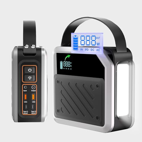 Tragbare PowerStation 270Wh/72000mAh, DC Powerbank 268W Max Output, 2×100W USB-C PD, LiMnFePO4 Akku mit Scheinwerfer für Wandern, Reisen & Notfälle, Drohnenladen, kompakte PowerStation