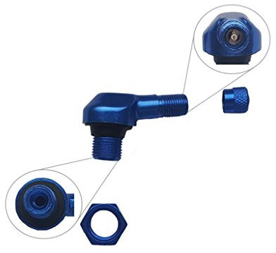 Alu Eckventil BZW. abgeflachtes Motorrad Auto Reifen Autoventil abgewinkelt. Farbe Blau. Aluminium