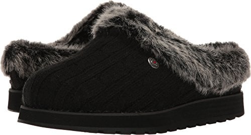 Skechers Women's Keepsakes-Ice Angel. Sweater Slipper with Plush Foam, Black, 4.5 UK