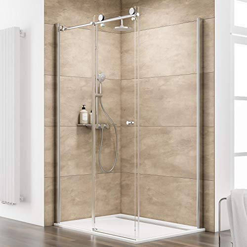 Schulte Duschkabine Master-Class Schiebetür + Seitenwand rechts, 140 x 80 cm, 200 cm, 8 mm Sicherheitsglas klar beschichtet, chrom-optik