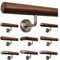 TIBU Ami Nussbaum Geländer Handlauf Treppe Holz Griff gewinkelt Edelstahlhalter, Länge 30-500 cm - Variante: 180 cm mit 3 Halter und Ende Radius gefräst