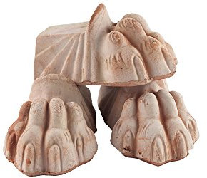 Teramico Kübelfüße/Unterlegscheiben für Blumentöpfe Pflanzgefäße anstatt Teller Frostfest Untersetzer Füße Löwen Tatzen Terrakotta Rechteckig (3, 12cm)