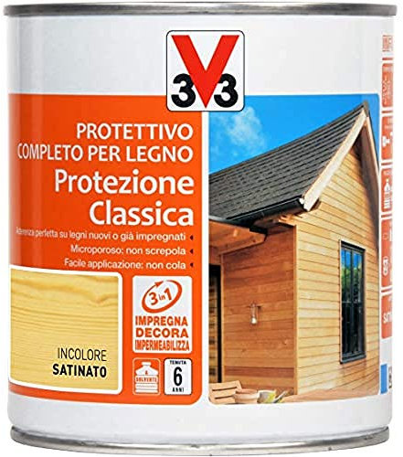 V33 Protettivo Completo per Legno a Solvente 6 Anni Protezione Classica