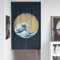 SPANKER SPACE Japanese Noren Navy Blue Cool Funny Anime Kraken Hokusai Great Waves Asian Drape Split Doorway Curtain, Hallway Closet Privacy Partition Divider Kitchen Door Décor, 34x60