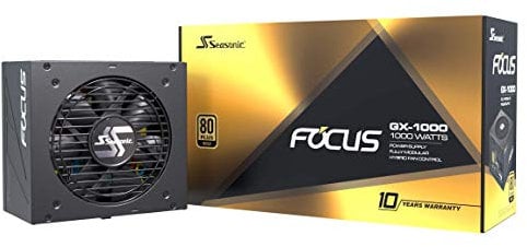 Seasonic Focus GX-1000, 1000W 80+ Gold, Full-Modular, Fan Control in Fanless, Silent, and Cooling Mode, Power Supply for Gaming and Various Application, SSR-1000FX.