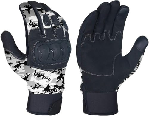 Jet Motorrad-Motorrad-Handschuhe Sommer Belüfteter Harter Knöchel Touchscreen-Handschuhe Herren ATV Reiten Ecco, Camo Grau - L