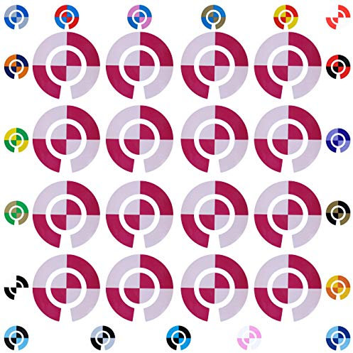 Acclaim Lawn Bowls Identification Stickers Markers Standard 5.5 cm Diameter 4 Full Sets Of 4 Self Adhesive Quartered Two Colour (Pastel Pink/Cerise)