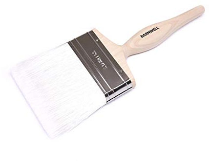 Barnwell 4 100mm Silver Tipped Pure Synthetic Professional Paint Brush Wooden Handle Made in UK