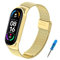 BDIG Correa Compatible para Xiaomi MiBand 6 & MiBand 5 Correas Metal, Mi Band 4/3 Pulsera de Acero Inoxidable Agradable para Mi Band 6/5 Correa (No Host)(Oro)
