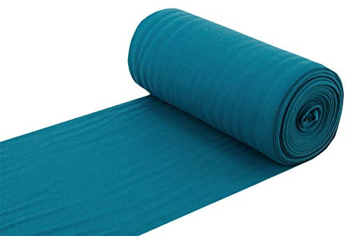 Baumwoll - Bündchenstoff Bündchen Schlauchware dunkelpetrol - Meterware ab 25 cm x 35/70 cm - Stoff zum Nähen