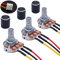 Taiss/3 Stück 10K Ohm Linear Taper Einstellbares Drehpotentiometer Änderungswiderstand WH148 B10K 3 Pin mit XH2.54-3P Anschlusskabel + Schwarzer Knopf-Abdeckkappe 148-10k-BKL