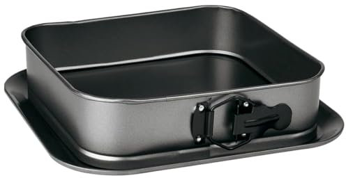 Tradineur - Molde de horno desmontable - cuadrado con bandeja y doble capa antiadherente - 24 cm