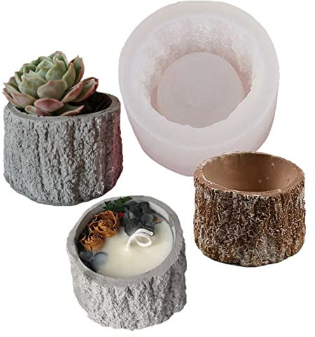 Baumstumpf Blumentopf Silikonform Beton Sukkulenten Pflanzform Epoxidharz Ton Zementform Kerzenhalter Form Aufbewahrungsbox Form