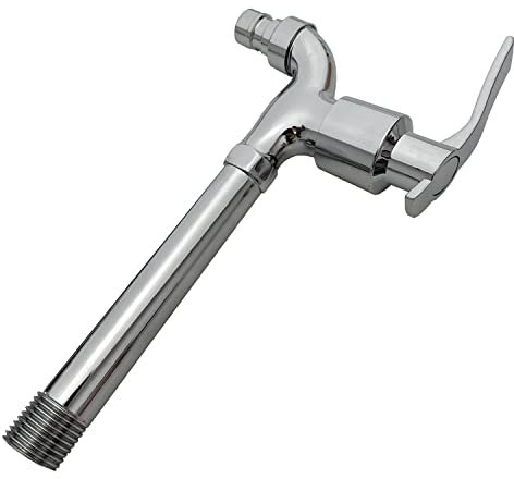 KANANA Wasserhahn für Ausgußbecken, Wandarmatur Gartenhahn Auslaufhahn Auslaufventil, Ventil 1/2'' (HV854) Hahn 19,5cm Lang mit Adapter.