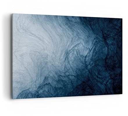 Deco Cadre Décoration Salon Eau Bleu Peinture Moderne Impression sur Toile 120x80cm Image Tableau Decoration Murale Chambre Cuisine Horizontal Art Wall Grand Tableaux Decoratifs Muraux AA120x80-5106