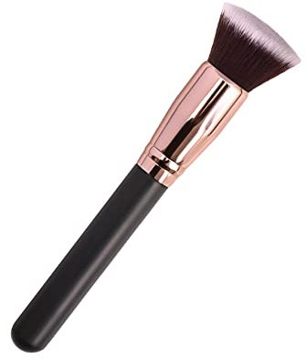 JeoPoom Make-Up Pinsel, Schminkpinsel, Foundation Pinsel, Kosmetikpinsel Ideal, zum Polieren, Verblenden und für Gesicht(Flache Burste)