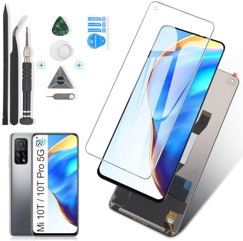 RongZy für Xiaomi Mi 10T/10T Pro 5G LCD Bildschirmersatz für Mi 10T/10T Pro M2007J3SG Touchscreen Digitalisierer Display mit Werkzeugen (Schwarz)