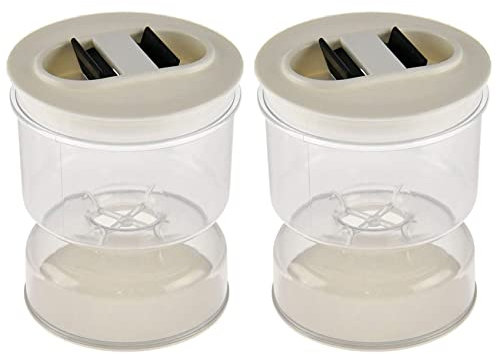 KVSERT 2 tarros de encurtidos secos y húmedos, dispensador de encurtidos y aceitunas, contenedor de tarro de reloj de para el hogar organizador separador de cocina