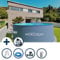 Planet Pool Stahlwandpool Set (7-teilig) hoch rund 300 x 120 cm, Stahl 0,4 mm anthrazit Folie 0,4 mm blau