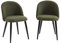 BAÏTA Lot de 2 chaises Macaron Tissu bouclettes Kaki Pieds métal Noirs
