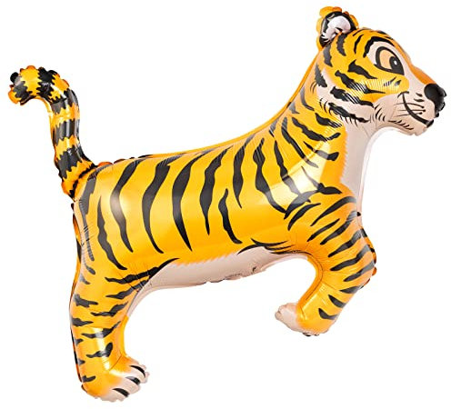 OH YEAH Folienballon, Tiger, 104 cm, Geburtstagsdekoration, Tiere, Safari-Luftballons, Dekoration für Tiere, Dschungel, Geburtstagsballons, Heliumballons, geeignet für Helium