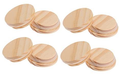 8 Piezas Tarro Hermético Tapa De Madera Tarro De Cristal Hermético Tarro De Cristal con Tapa Vaso De Cristal con Tapa Tapas De Tarro con Agujero Tarro De Tapa De Repuesto
