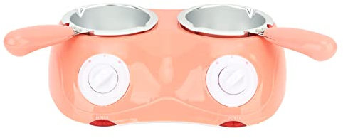 Fockety Schokoladenschmelztopf, 20W Doppeltopf Design Zwei Temperatureinstellungen Schokoladenwärmer Aluminiumauskleidung Schokoladenschmelzmaschine für Schokolade, Butter, Milch (Rosa)