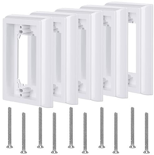 Kanayu 5 Pieces 4/5 Single Gang Electrical Box Extender UL Listed, Receptacle Extenders for Electrical Box and Power Socket Switch, White