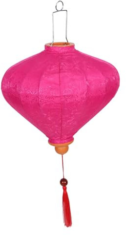 Luxshiny Vietnamese Lantern Hängende Laterne Traditionelle Deko Mit Floral-muster Handgefertigte Stofflaterne Für Innen Außen Für Feste Und Feiern