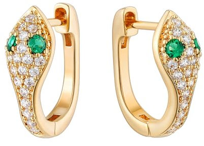 Jenosy Ohrringe Gold Damen Schlangen Ohrringe Damen Zarte Schlangen Ohrringe Creolen Modische Leichte Knorpel Huggie Hypoallergene Ohrringe 18K Vergoldet Modeschmuck für Frauen und Mädchen