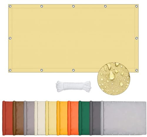 ONESHLEE Voile D'ombrage Rectangulaire, Toile Ombrage Imperméable, Voiles D'ombrage pour Patio Pergola Jardin Exterieur (Jaune Sable, 1.5 * 3m)