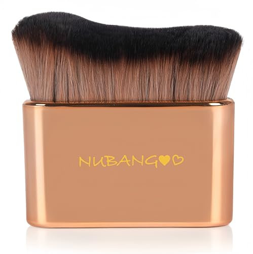 Pinceau kabuki professionnel, pinceau de maquillage, pinceau autobronzant, pinceau de bronzage, pinceau de maquillage pour fond de teint, crème, poudre, liquide, visage, cou, corps, jambes (rose doré)