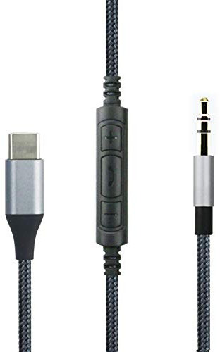 ABLET USB C auf 3,5 mm Audiokabel, Remote-Lautstärke, Mikrofon, kompatibel mit Sony/Philips/Skullcandy-Kopfhörern/Auto-Aux/Audio-Player mit 3,5-mm-Anschluss, kompatibel mit Samsung Galaxy für Oneplus