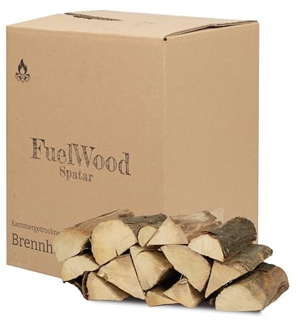 FuelWood Spatar Premium Hainbuchen-Brennholz 25L – Ofengetrocknet, 25 cm Scheite, unter 15% Feuchte – Ideal für Ofen, Kamin, Grill, Barbecue & Lagerfeuer – Kaminholz, Feuerholz, Grillholz