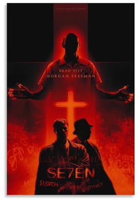 Classic Top 250 Movie Se7en Thriller Seven Art Poster Dekorative Malerei Leinwand Wandkunst Wohnzimmer Poster Schlafzimmer Malerei,Wandkunst Bilddruck Moderne Familienzimmer Dekor 24x36inch(60x90cm)