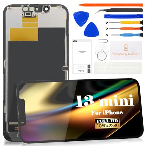 Original For iphone 13 MINI Screen Replacement For iphone 13 MINI LCD Display For iphone 13 MINI Touch Screen A2628 Digitizer Assembly Repair Kits(Black)