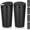 Yimomoyi 2 Packs Car Trash Can Bins with Lid, Bin for Cars, Mini Car Bins, Car Bin Cup Holder, Universal Leakproof Vehicle Garbage Can Bin with 4 Roll Trash Bags for Automotive Office Home Kitchen